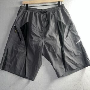 Santic Cycling Shorts Mens 3XL Gray Loose Fit Mountain Biking Lined Padded Sport